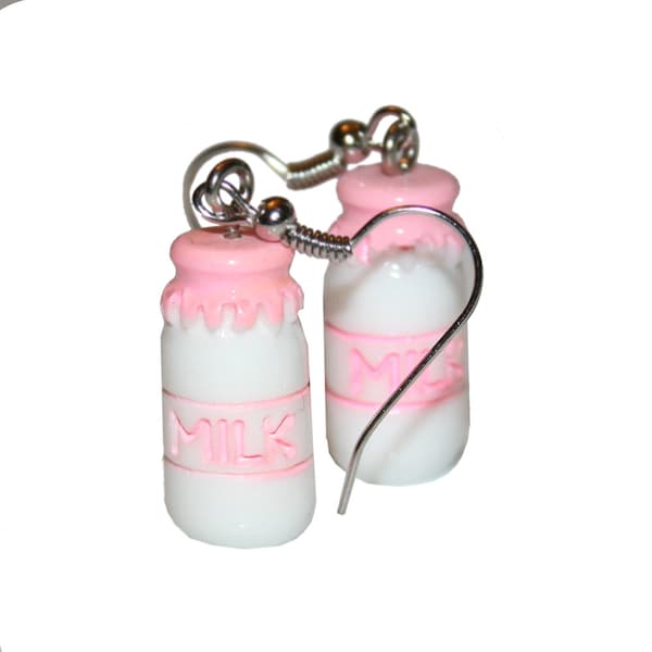 Cutie Milk Bottle Earrings - cute kawaii kitsch milk bottle baby girl baby boy earrings lovely earrings cute kawaii fashion pastel