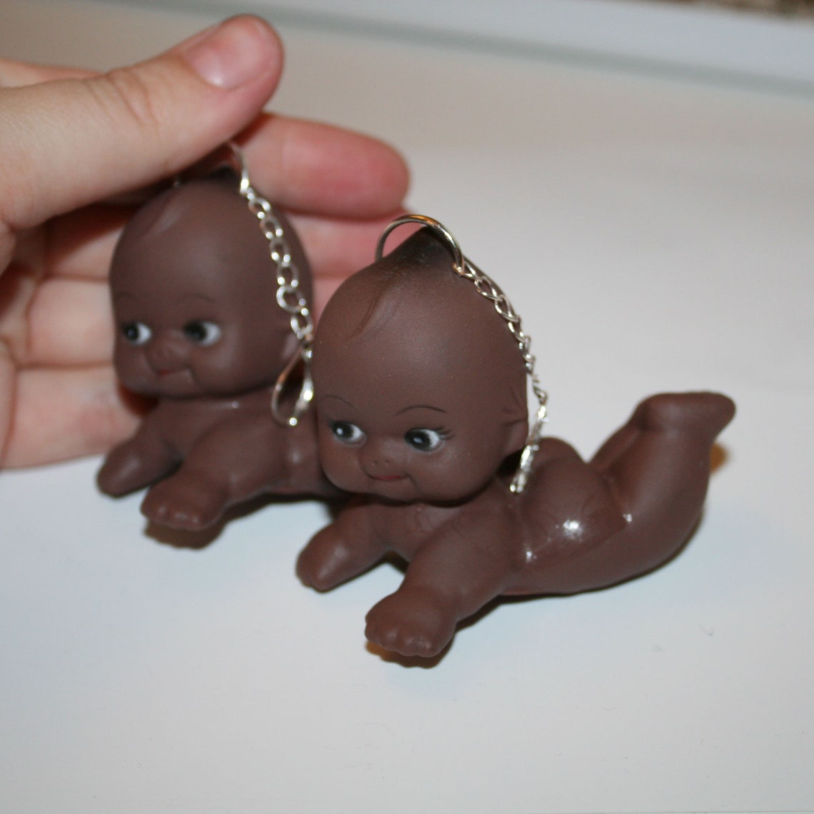 XL Vintage Kewpie Doll Earrings Kitsch Earrings Handmade Etsy