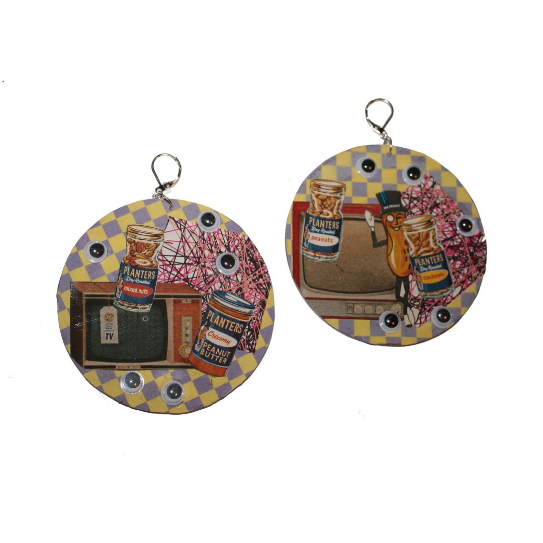 Handmade Collage Mixed Media Earrings Handmade Earrings Etsy Canada