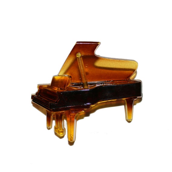 Vintage Cellulose Piano Brooch - vintage piano bro