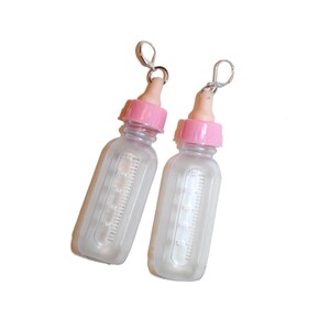 Baby Bottle Earrings - large baby bottle jewelry huge bottle earrings kawaii baby girl pastel punk soft grunge baby jewelry baby shower