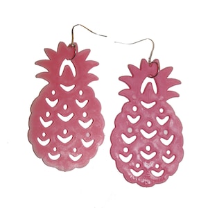 Pineapple Earrings - Large Baby Pink Baby Blue Fruit Vacation Pastel Mermaid ocean seapunk tropical punk