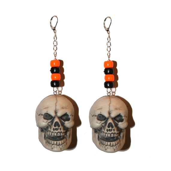 Big skull earrings sale