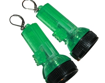 Working Mini Flashlight Earrings - cute mini flashlight jewelry light up earrings
