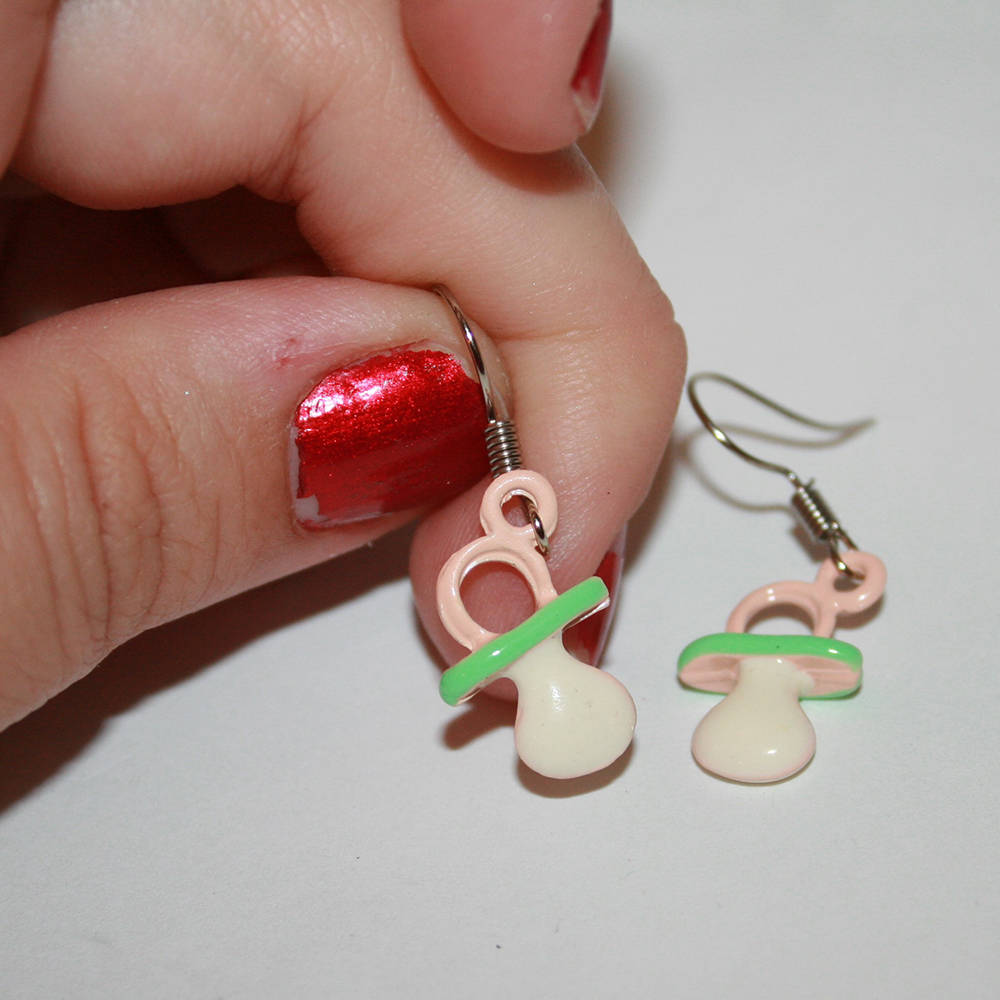 Enamel Pacifier Earrings Vintage Inspired Baby Doll Etsy UK