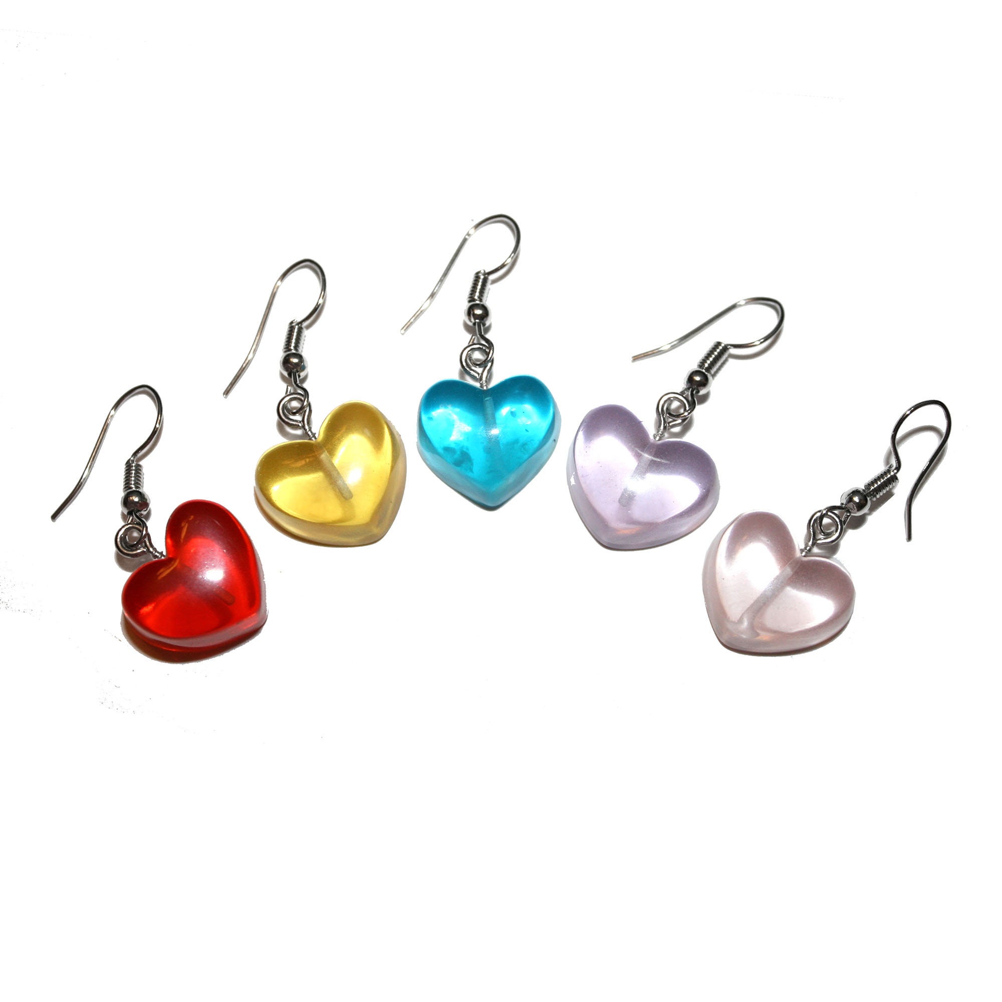 Clear heart earrings deals