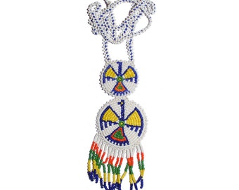 Large Vintage Native American Beaded Necklace