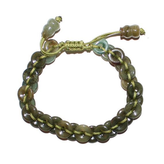Vintage Carved Jade Bracelet - Vintage Jade Jewelry Carved Jade Green Gemstone Hand Carved