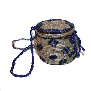 Vintage Perlentäschchen - kleine Perlen KorbTasche Polka Dot Mini Tasche Necklae Bag