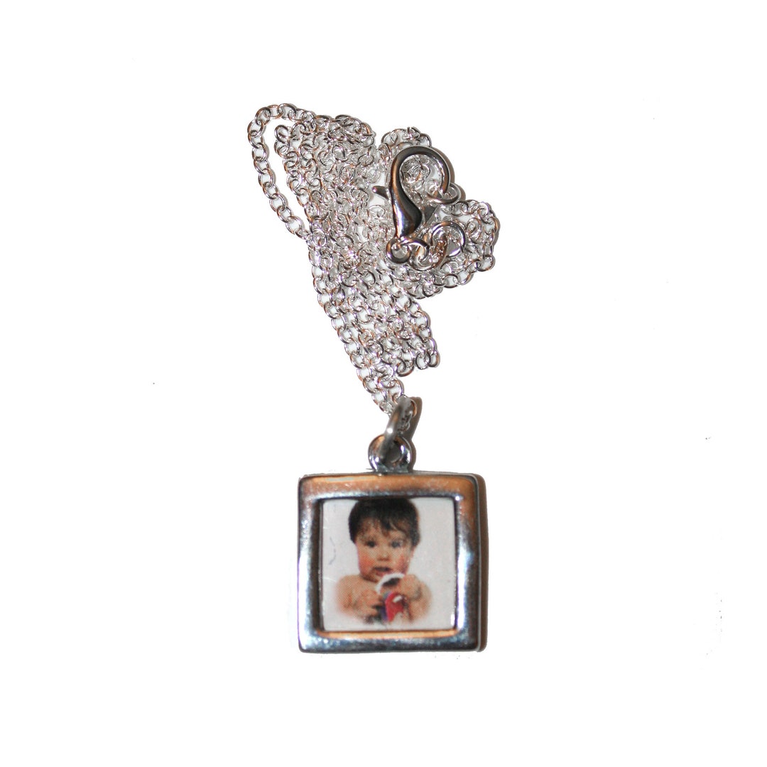 Vintage Sterling Silver Frame Necklace Mini Frame Wearable Photo Locket