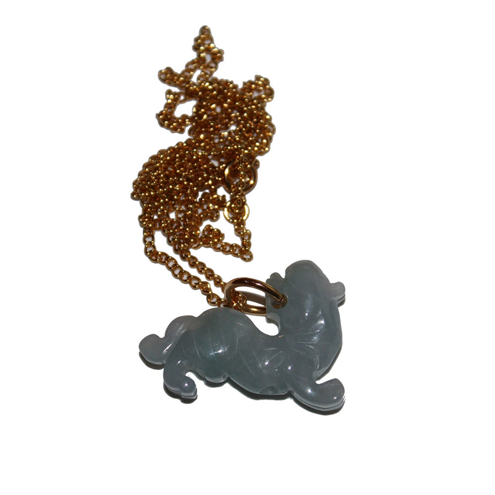 Jade Lion Necklace Carved Jade Carving Jewelry Chinese Jade Etsy