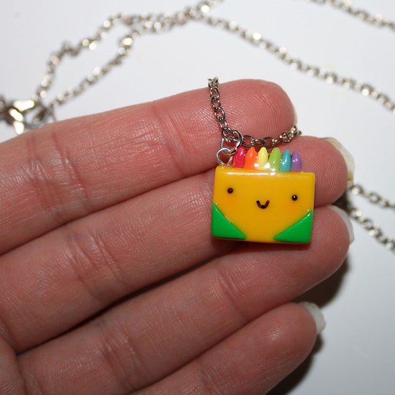 Crayon Box Tassel Necklace-Rainbow Necklace-Back to School-Pencil Necklace-Baby-Toddler-Girls