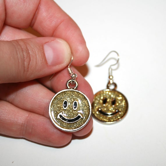 90s Happy Face Earrings- Smiley Face Happy Face 1990s Fashion