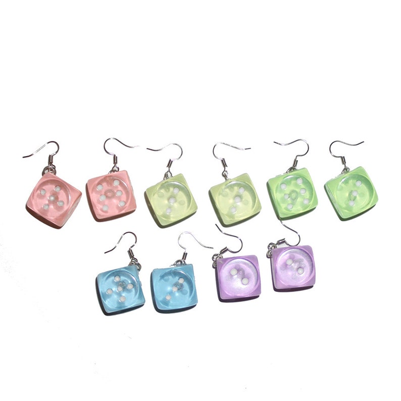 Pastel Dice Earrings Vintage 90s Dice Earrings Novelty Etsy