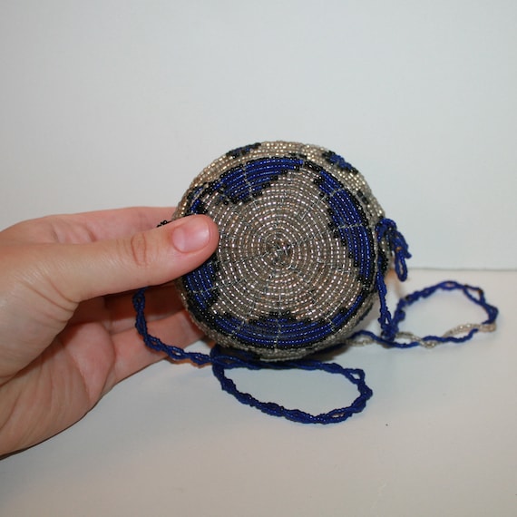 Vintage Beaded Purse - small beaded basket purse … - image 6