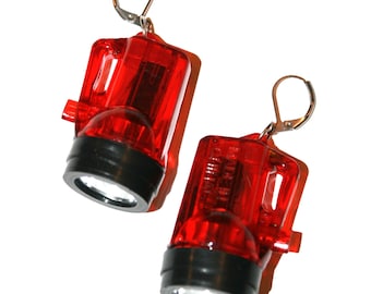 Working Mini Flashlight Earrings - cute mini flashlight jewelry light up earrings