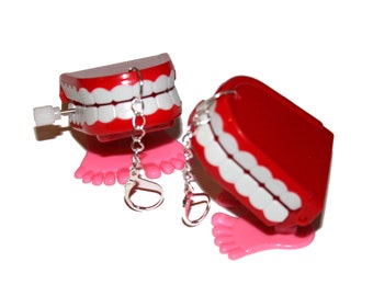 Chatter Teeth Earrings - Kitsch toy earrings big teeth earrings denture earrings funny dentist earrings jewelry kitschy cute