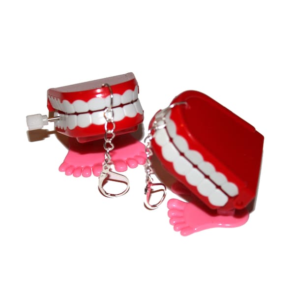 Chatter Teeth Earrings - Kitsch toy earrings big teeth earrings denture earrings funny dentist earrings jewelry kitschy cute