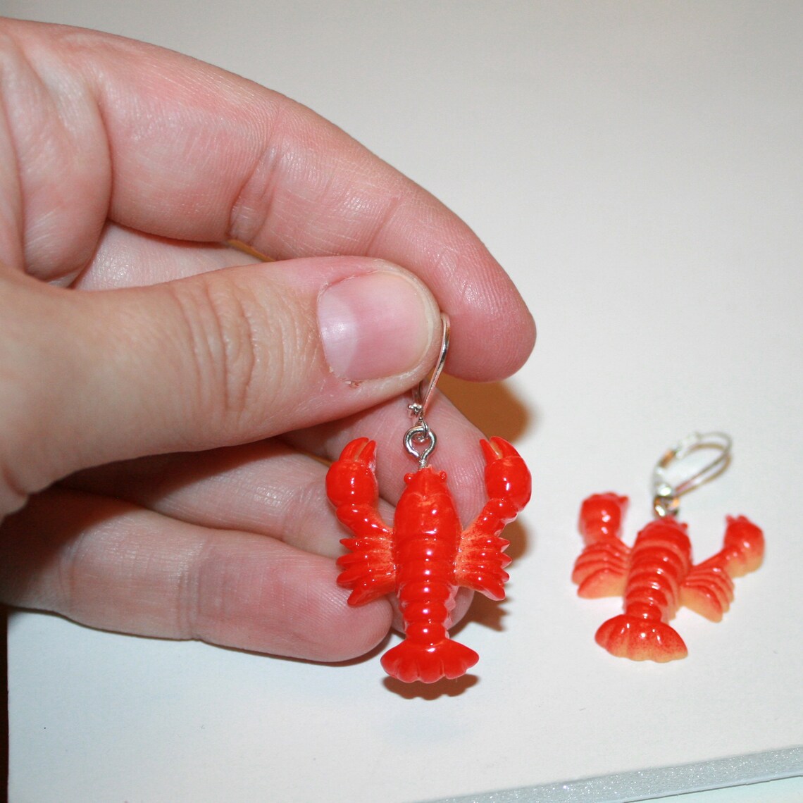Red Lobster Earrings Kitschy Red Lobster Earrings Seafood Etsy
