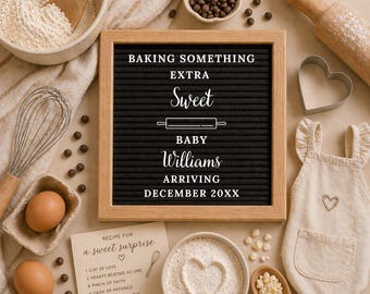 Baking Pregnancy Announcement Template, Editable Bun In The Oven Digital Social Media Baby Reveal Canva