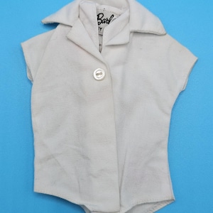 Vintage 1965 Barbie Fashion PAK Rare White Cotton Tailored Top bodysuit