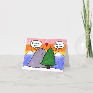 I Pine For You - Cartão de felicitações com expressões idiomáticas americanas - Montanhas - Árvores - Amante da natureza - Dia das Mães e dos Pais - Obrigado - Apreciação