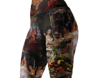 DEATH COMES to DINNER Yoga Leggings exclusive limited edition fine art photography by Rossano B. Maniscalchi - Luxury Fashion, Gothic Art