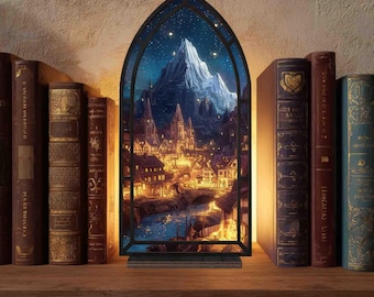 Kącik książkowy Velaris Acotar dla mola książkowego, Kącik książkowy Night Court, dekoracja półki na książki fantasy, prezent dla miłośnika książek i czytelników, dekoracja kącika książkowego