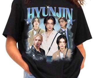 Vintage 90er Jahre Bootleg Style Hyunjin Stray Kids Kpop Shirt, Hyunjin Stray Kids World Tour Shirt, Stray Kids Mitglied Shirt