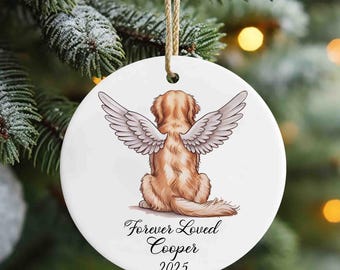 Personalized Dog Memorial Ornament, Custom Dog Photo Ornament, Dog Christmas Ornaments, Pet Loss Keepsake, Forever Loved Dog Ornament