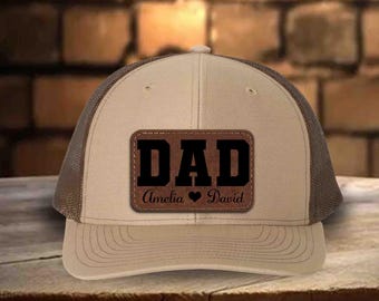 Cappellino da camionista personalizzato con toppa in pelle per papà, cappellino vintage per papà, regalo per la festa del papà, regalo per neo papà, regalo per il marito, cappellino da camionista per papà