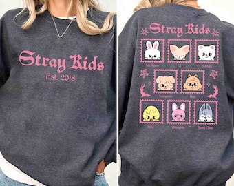 Moletom Stray Kids Do It 2 lados, Camiseta Stray Kids Dominate World Tour, Camiseta Stray Kids Do It Skzoo, Camiseta do Grupo de Membros do Stray Kids