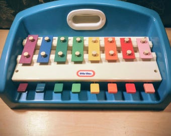 Vintage Little Tikes Tap-a-Tune Toy Piano Ksylofon - ODNOWIONY