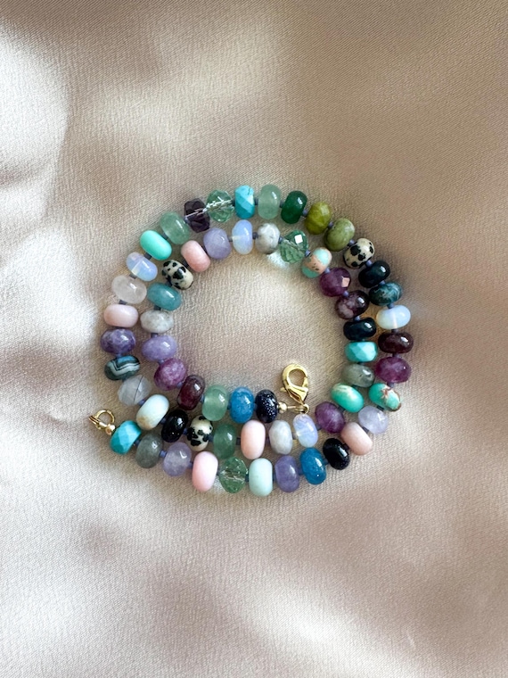Ocean Amethyst Beaded Gemstone Necklace