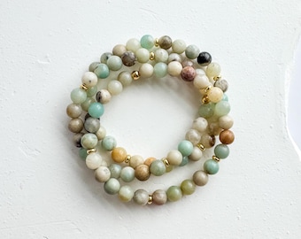 Pulsera de piedras preciosas de amzaonita
