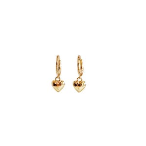 Dainty Heart Gold Filled Huggie Hoop Earrings