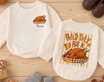 Personalized Turkey Thanksgiving Baby Romper, Turkey Baby Outfit, First Thanksgiving Shirt, Funny Fall Baby Clothes, Custom Name Baby Gift