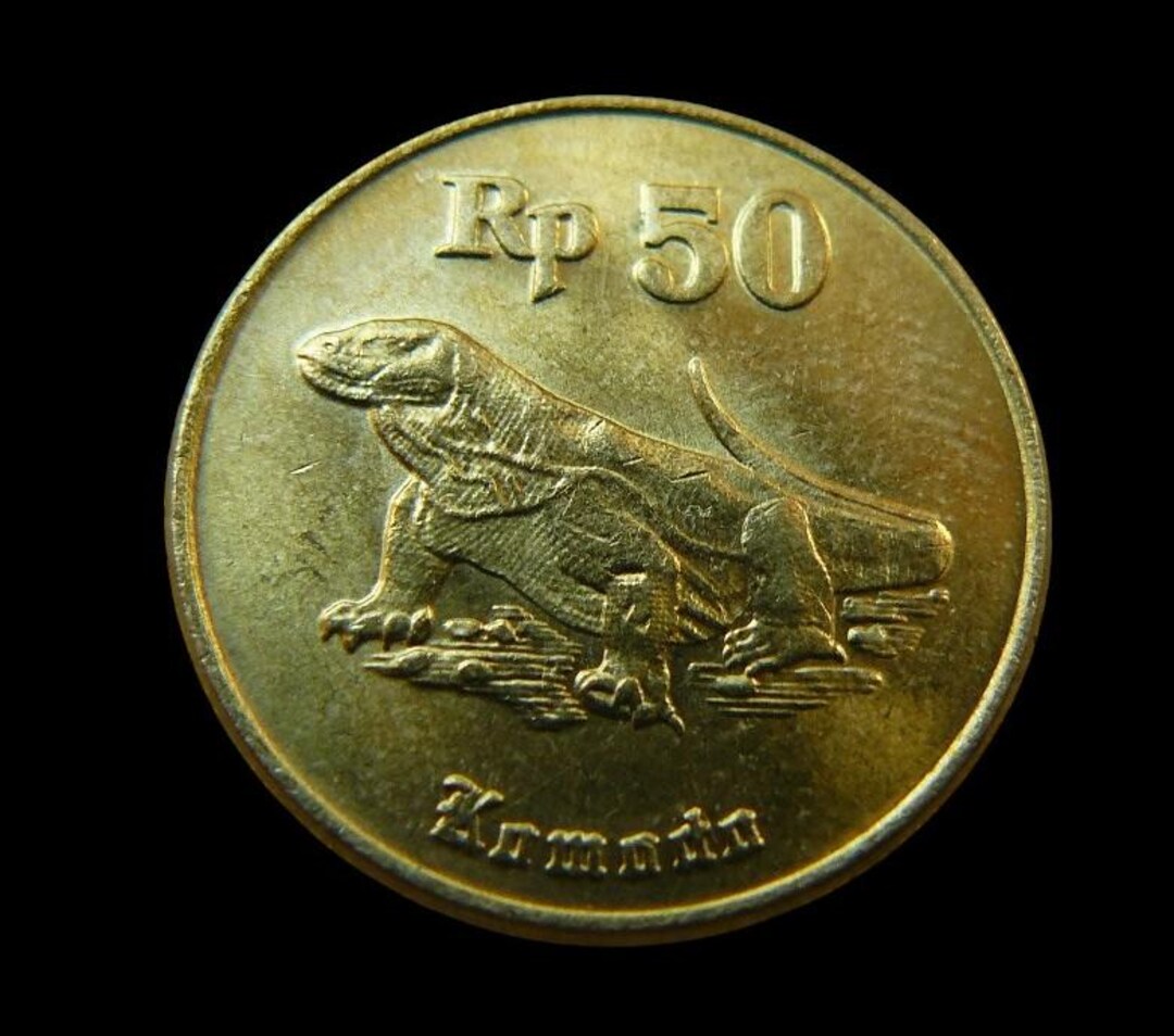 Vintage Coin Ndonesia 50 Rupiah Komodo Dragon 1996 - Etsy