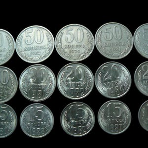 Vintage Coins of the USSR Set of USSR coins 10,15,20 kopecks