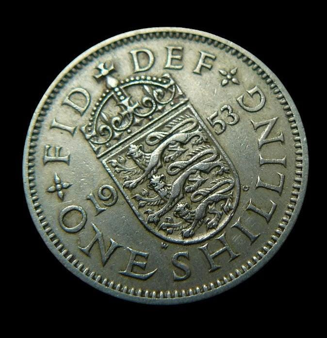 コイン1.6シリング。 1953年、1955年 イギリス エリザベス女王 - Etsy 日本