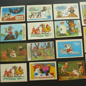 18 Stück Vintage Taschenkalender UdSSR. Kindercartoons und Märchen