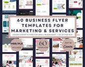60 Canva Business Flyer Templates, Marketing Flyers for Small Business Plan Start-Up, Canva Flyer Design, Services, About us, Logo & Contact