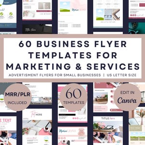 60 Canva Business Flyer Templates, Marketing Flyers for Small Business Plan Start-Up, Canva Flyer Design, Services, About us, Logo & Contact