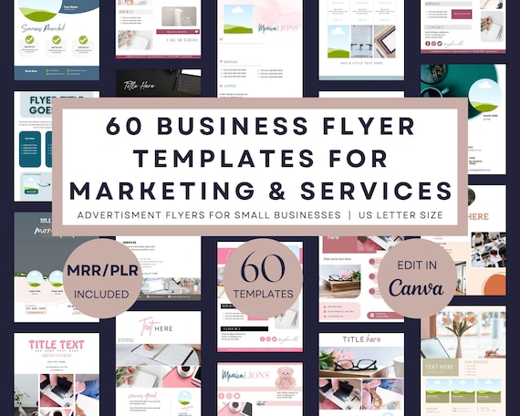 60 Canva Business Flyer Templates, Marketing Flyers for Small Business Plan Start-Up, Canva Flyer Design, Services, About us, Logo & Contact