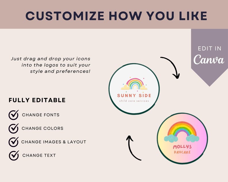 50 Canva Logo Templates, Customizable Logos & Branding Kit for Small Business Owners, Modern Square Logo Design Bundle with PLR MRR image 5