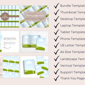 280 Canva-mockupmallar för utskrivbara material, böcker, tidskrifter och planerare | Redigerbart Etsy-listningsbildpaket, bokmockups, A4, US Letter, PLR bild 4