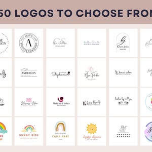 50 Canva Logo Templates, Customizable Logos & Branding Kit for Small Business Owners, Modern Square Logo Design Bundle with PLR MRR image 8