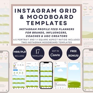 Instagram Feed Planner Template, IG Profile Grid Mockup, Canva Editable, Instagram Post Mockup Template, Social Media Grid 4:5 Layout
