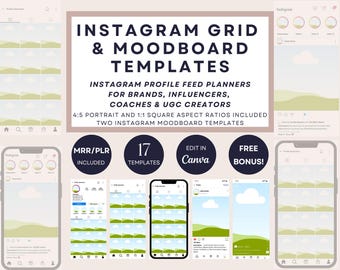 Modelo de Planejamento de Feed do Instagram, Mockup de Grade de Perfil do IG, Editável no Canva, Modelo de Mockup de Postagem do Instagram, Layout de Grade de Mídia Social 4:5