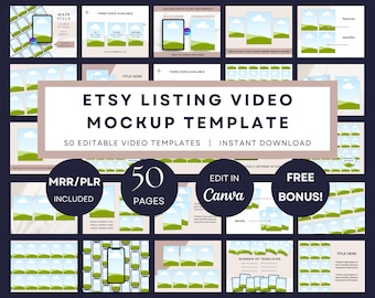 Etsy Listing Video Template Bundle, 50 bearbeitbare Canva Mockups für Produktvideos, Ziehen und Ablegen für Verkäufer digitaler und physischer Artikel